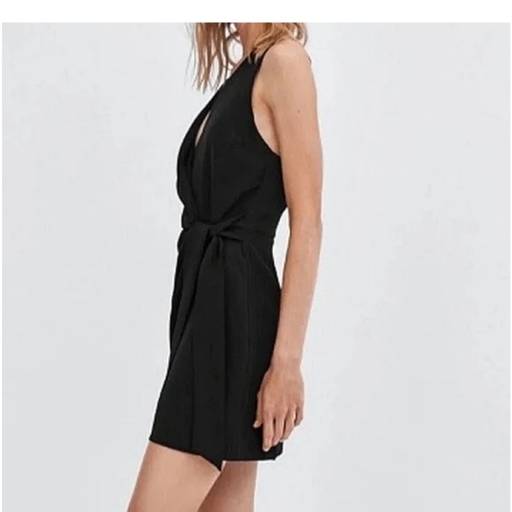 Zara Black Wrap Mini Dress - Picture 2 of 9